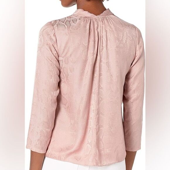 Rebecca Taylor Women's Snake Jacquard Silk-Blend Top. - Picture 3 of 6